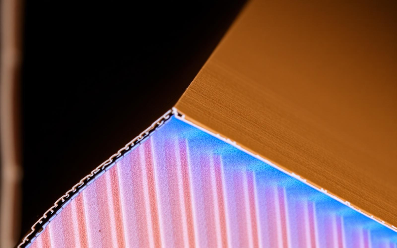 Macro detail of corrugated cardboard flute edge